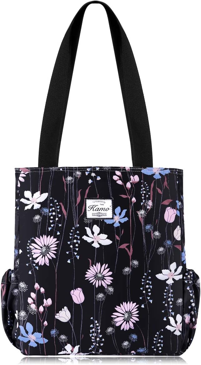 KAMO Floral Tote Bag - Waterproof Lightweight Handbags Travel Shoulder Bag for Hiking Yoga Gym Swimming Travel Beach