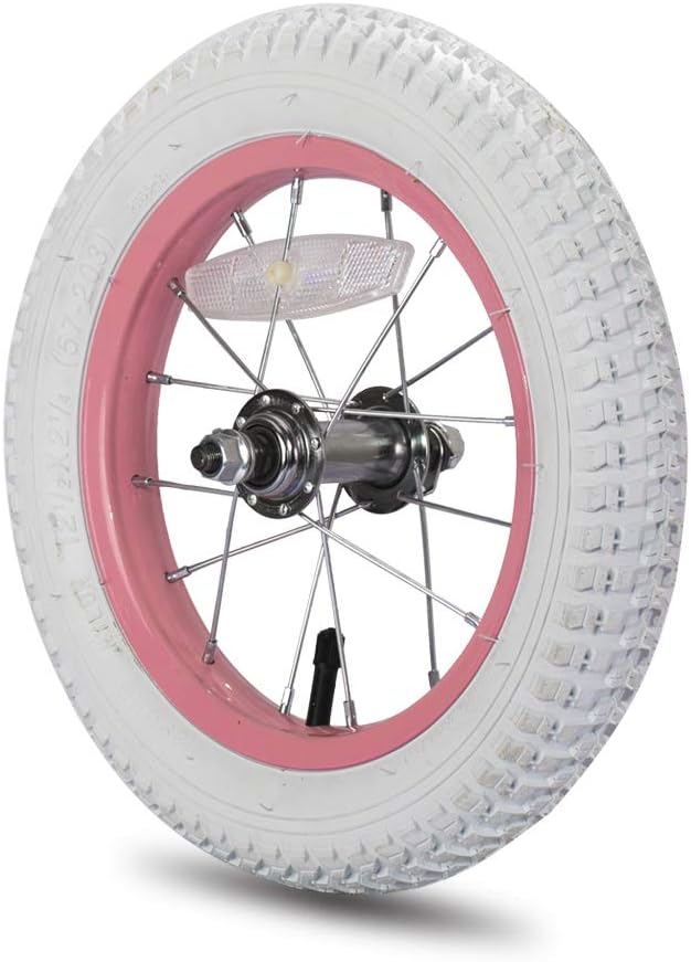 JOYSTAR 12 14 16 18 20 Inch Kids Bike Front Wheels Replacement Bicycle Wheels with 12-20 Inch Solid Air Rubber Tire & Inner Tube Don't Fit Huffy Bike Black & White