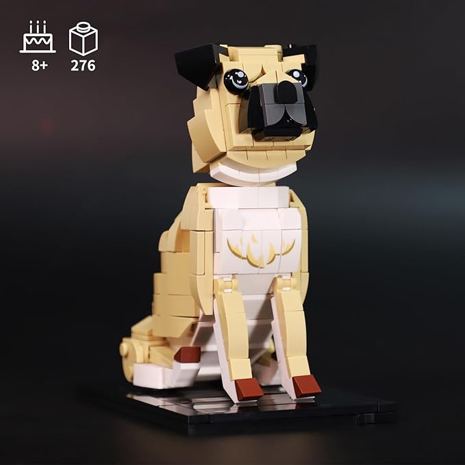 KAZI Adorable Dogs Building Toy Set,Dog Gifts for Animal-Lovers,Ideas Pug Dog Building Set for Girls and Boys,Creative Buildable Toys for Kids 8 and Up,Party Favors,Gifts for Halloween Christmas