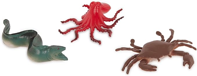 Terra by Battat – 60 Pieces Ocean Animal Figurines – Realistic Mini Sea Animal Toys – Sharks, Dolphins, Penguins, Turtles, Crabs & Starfish for Toddlers & 3+ Years