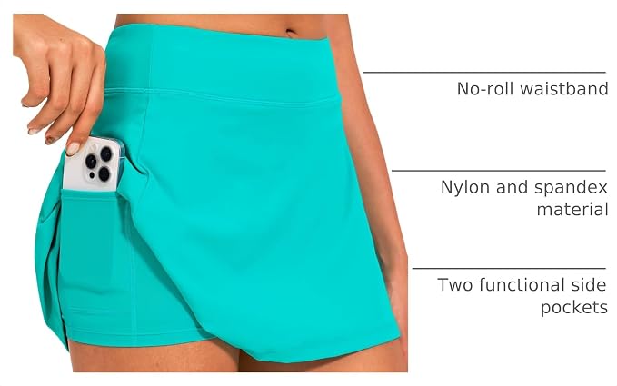 Stelle Women's Tennis Golf Skirts High Waisted with Pockets Inner Shorts for Athletic Skorts Sports Running Pickleball