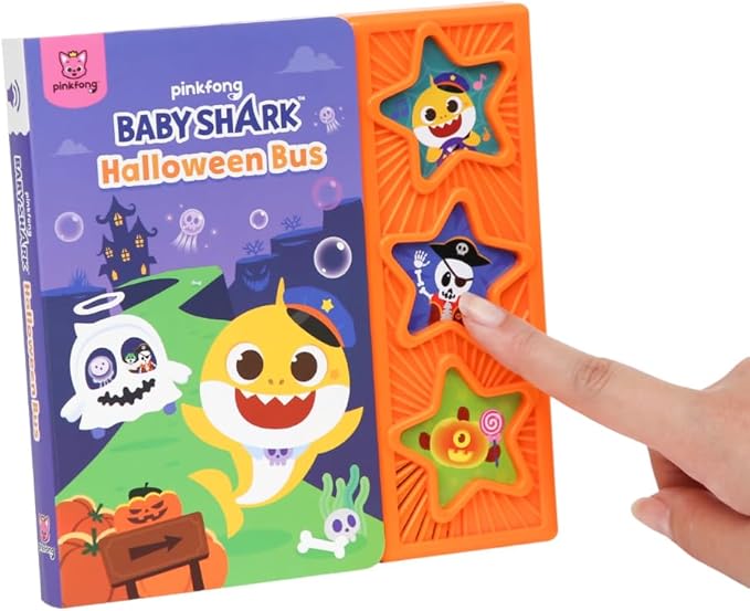 Baby Shark Halloween Bus 3 Button Sound Book, Children's Halloween Books, Interactive Learning Books for Toddlers, Learning & Education Toys, Baby Shark Seasonal Gifts for Babies & Toddlers 1-3