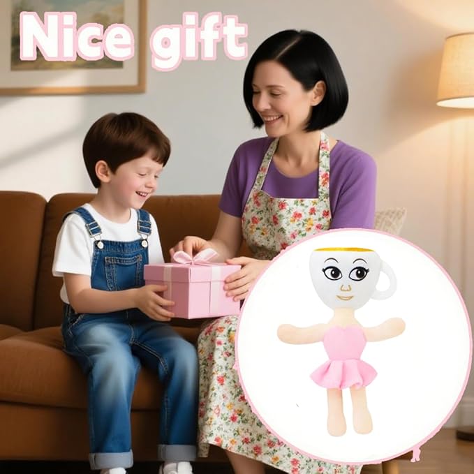 Italian Brainrot,Tung Tung Tung Sahur Plushies Toy 16inch for Fans Gift, Soft Stuffed Animal Pillow for Home Bedroom Decor, Birthday Christmas Choice (Ballerina Cappuccina)