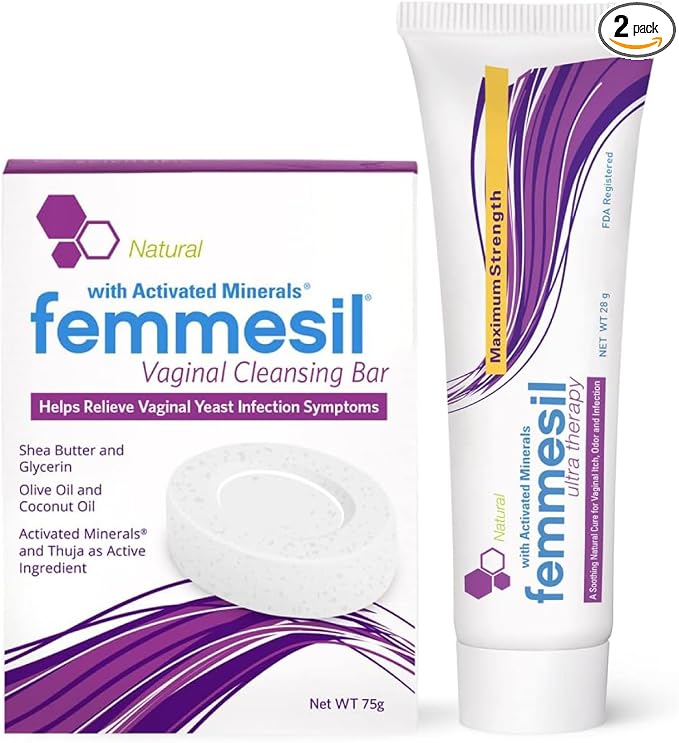 terrasil Femmesil Ointment, Vaginal Yeast Infection Treatment for Women + Vaginal Soap Bar 2-Product Kit, Featuring 1% Clotrimazole to Relieve Feminine Itch & Irritation (1oz Tube & 75g Soap)