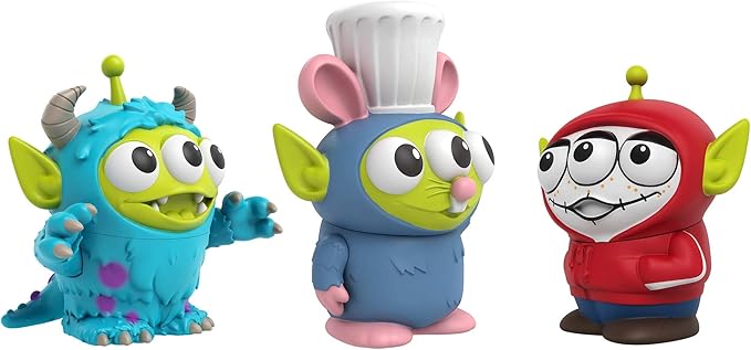 Mattel Pixar Alien Remix Toy Story Aliens Miguel, Sulley & Remy 3-Pack Toys, Movie Character Figures Approx 3-in, Collectors Gift Ages 6 Years & Up