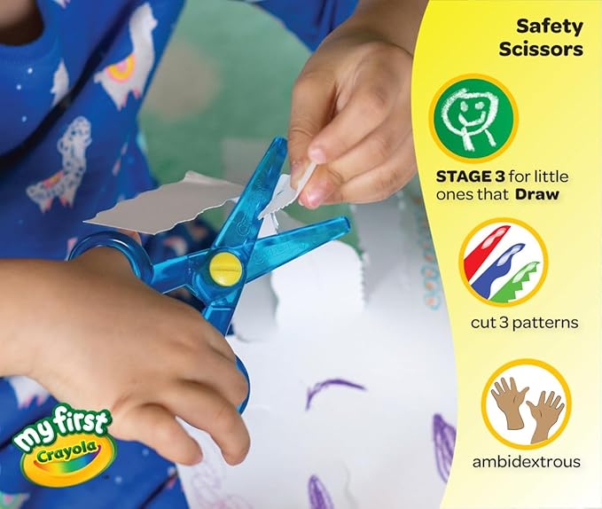 Crayola Toddler Safety Scissors (3pk), Blunt Tip Training Scissors for Preschool Learning Activities, Right & Left Handed, Toddler Arts & Crafts Essentials