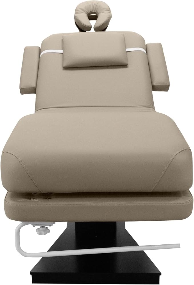 SKINACT Milo 3.0 Motor (with Independent Leg Adjustment) Electric Massage & Facial Bed/Table Taupe top and Dark Brown Base