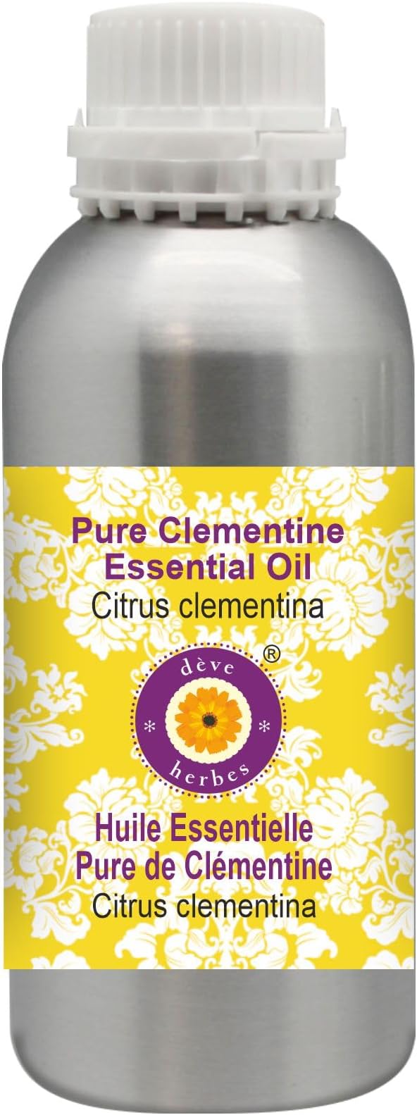 Deve Herbes Pure Clementine Essential Oil (Citrus Clementina) Steam Distilled 630ml (21 oz)