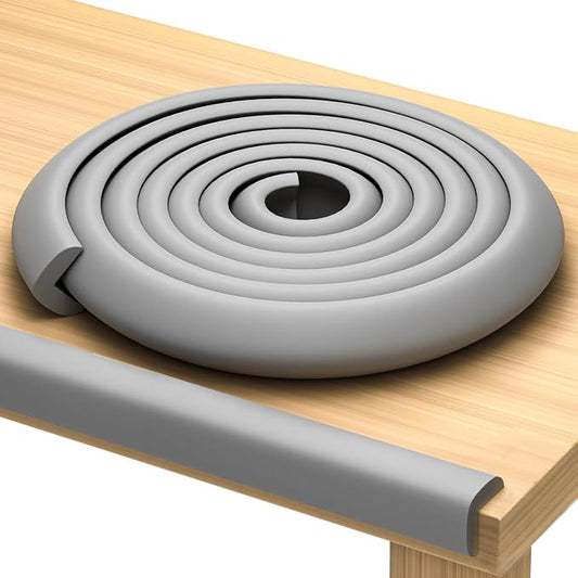 Premium 12ft Edge Protector for Baby, Odorless & Waterproof Foam Cushion with 3M Adhesive Tape, Non-Toxic to Baby Proof Corners and Edges, Wall Corner Protector & Desk Edge Cushion Gray