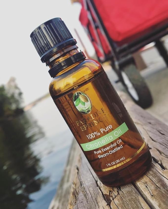 Paradise Springs Citronella Essential Oil, 100% Pure and Natural Citronella Essential Oil for Diffusers for Home Aromatherapy, Massage, Humidifiers, 1 fl oz (30ml)