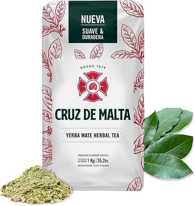 Yerba Mate Cruz de Malta 2.2lb 1 Kilo - Pack of 6