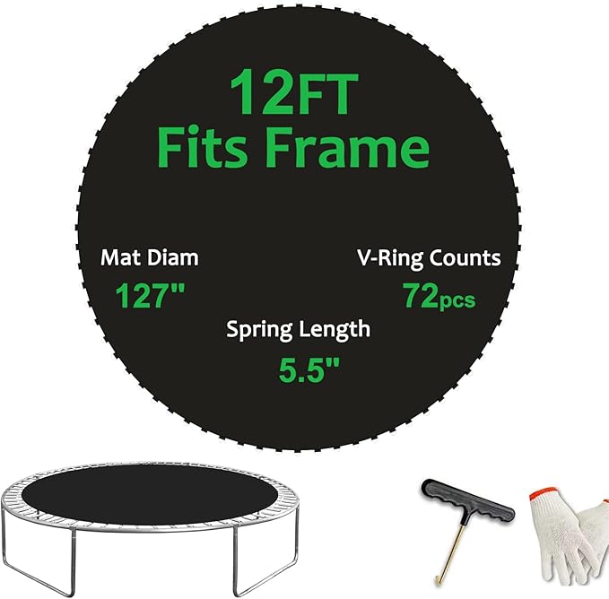 Replacement Trampoline Mat，Heavy-Duty, UV-Resistant & Durable Bounce Pad for 12/14/15ft Round Trampolines - Perfect for Safe & Fun Jumping