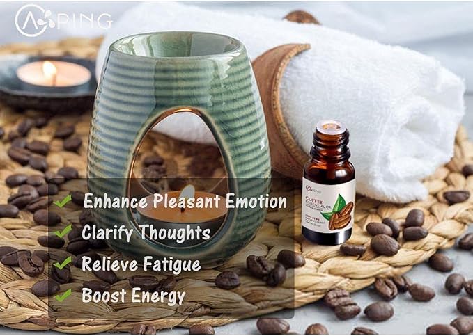 2-Pack Coffee Essential Oil - 100% Pure Organic Natural Plant (Coffea Arabica) Coffee Oil for Diffuser, Aroma, Spa, Massage, Yoga, Perfume, 2x10ML
