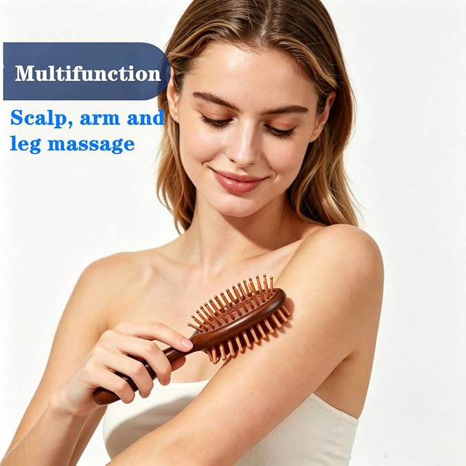 Scalp Massager Hair Growth Brush,Head Massager Scalp Stress Relax Dandruff Comb,Wooden Scalp Exfoliator Head Scratcher,Unisex (Sandalwood)