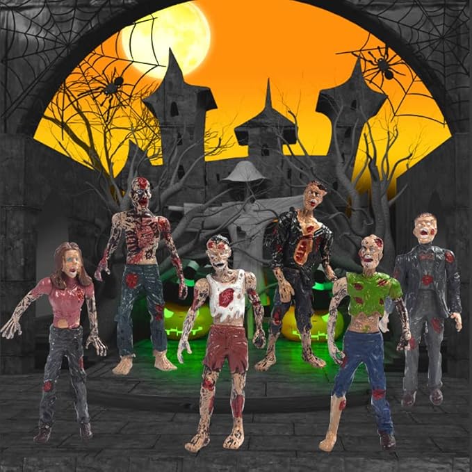 Army Men and Zombie Action Figure Toys Realistic Battle Scene Playset Collections Christmas Halloween Toys Gifts Decoration for Boys Adults Kids (12PCS) (Green)