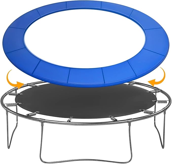 Trampoline Pad Replacement, 12FT 14FT 15FT Trampoline Spring Cover, Thickened EPE Foam Tear-Resistant Waterproof Safety Pad, No Holes for Pole