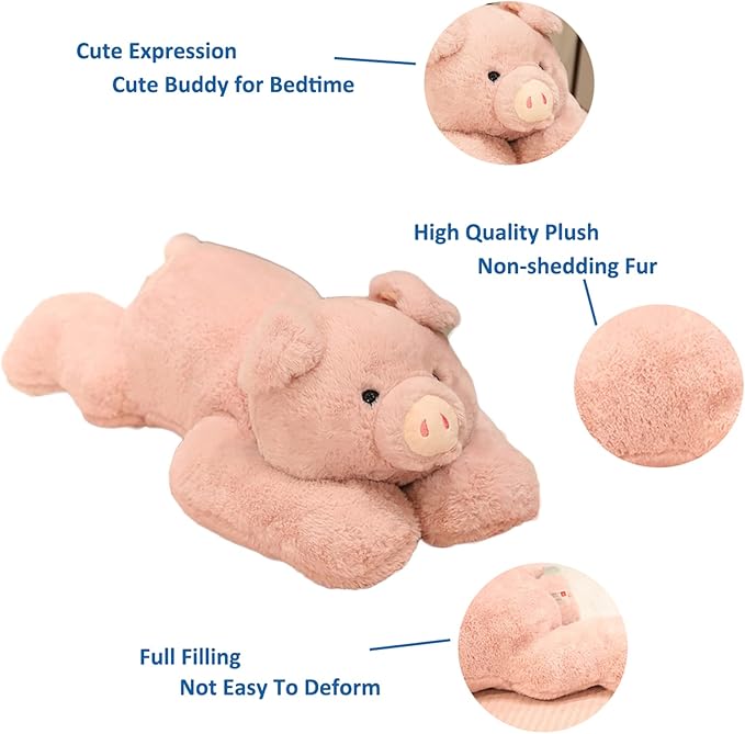 Weighted Stuffed Animals, Weighted Pig Stuffed Animal Toy Pig Plush Animals Throw Pillow Gifts for Boys Girls, 11.8 inch