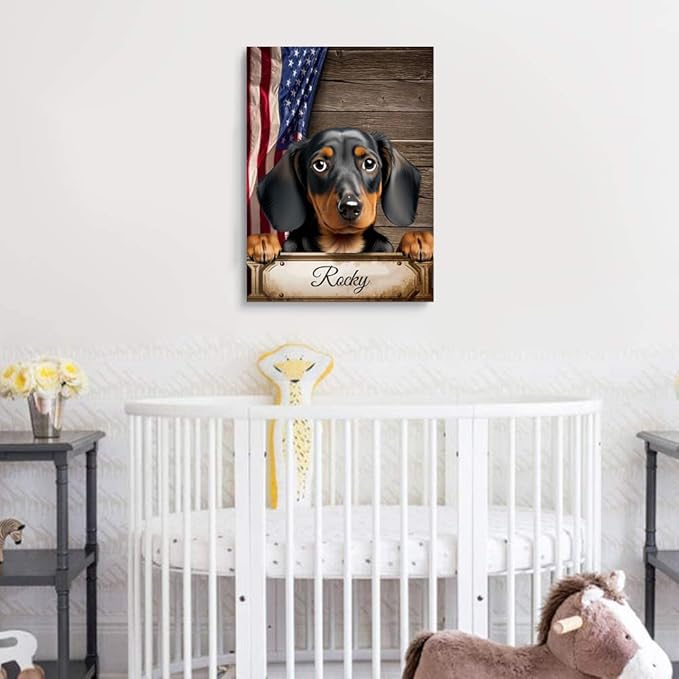 Custom Wooden Jigsaw Puzzles with Your Dog's Name on Dachshund Art Print - 300 500 1000PCS Puzzles Game and Home Wall Decor
