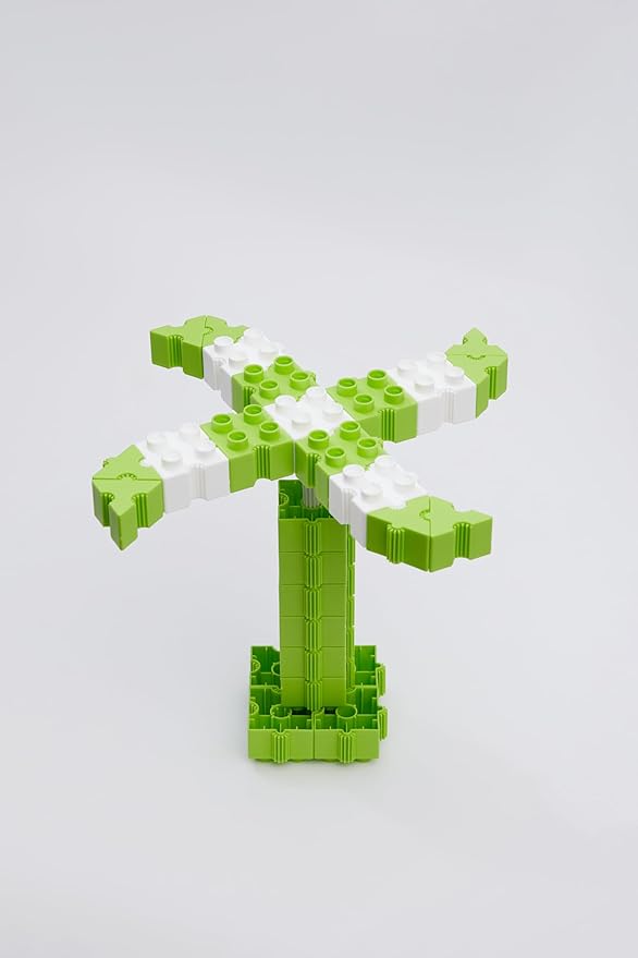 STEM Toys for Kids Ages 3 Bright 2025 | Educational Building Blocks Set | 102-Piece BPA-Free Plastic Construction Kit | Creativity & Fine Motor Skills | Instruction Booklet - Light Green