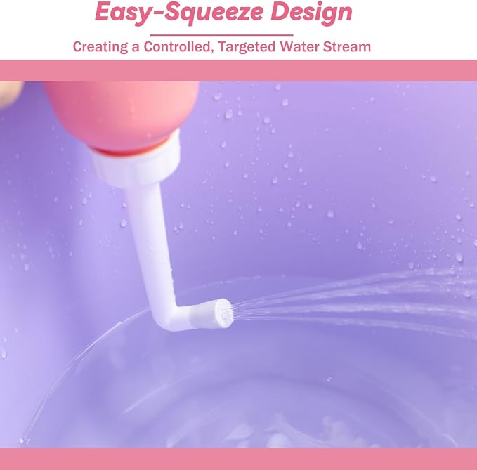 Portable Handheld Personal Hygiene Refresher Toilet Butt Cleaner Travel Bidet Spray Bottle for Home 450 ML(15oz)-Pink