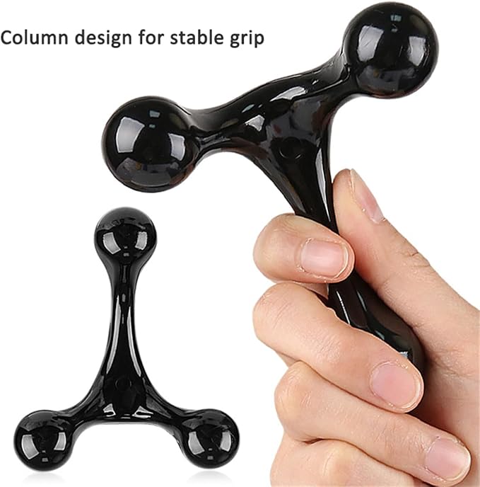 3 Point Hand Held Massage Tool, 2 Pcs Manual Trigger Point Massage Tools Deep Muscle Tissue Manual Massager, Handheld Palm Pressure Point Body Massager for Neck Shoulder Back Leg Muscle Pain Relief