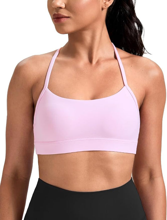 HeyNuts to Freest Womens Y Back Sports Bra, Spaghetti Strap Racerback Low Impact Workout Yoga Tops Padded A-C Cups *Updated