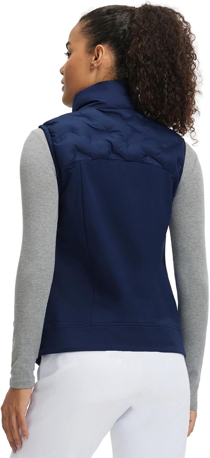 Puffer Vests Womens Lightweight Stand Collar Slim Fit Winter Sleeveless Jacket for Women with Golf Hiking
