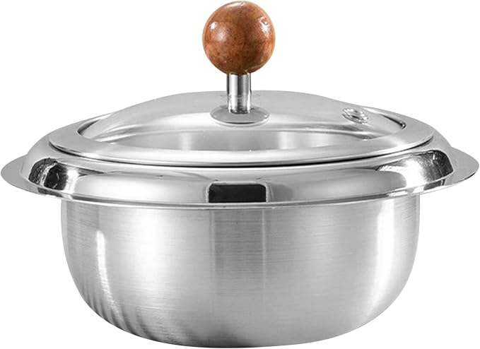 DOITOOL Stainless Steel Korean Ttukbaegi Hot Pot with Lid - Rice Soup and Ramen Cooker Metal Bibimbap Bowl Induction Hot Pot For Rice Egg Custard Soup