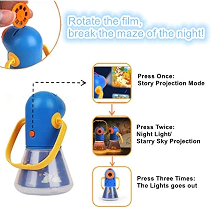 Kids Multifunctional Story Projector, Night Lights Projector Storybook Toy, Educational Toys Gifts for 3-12 Year Old Boys/Girls