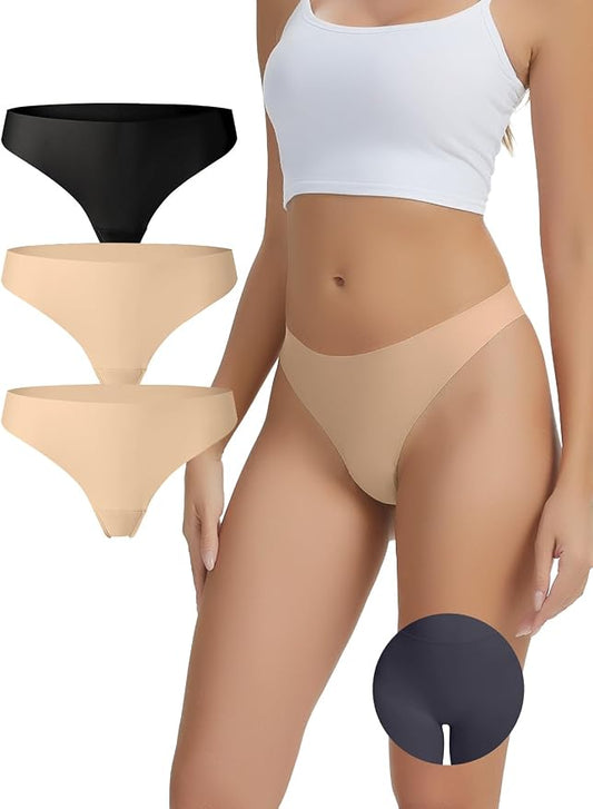 Camel Toe Invisible Thongs for Women No Show Seamless Camel Toe Concealer Underwear Cameltoe Proof Workout Thongs