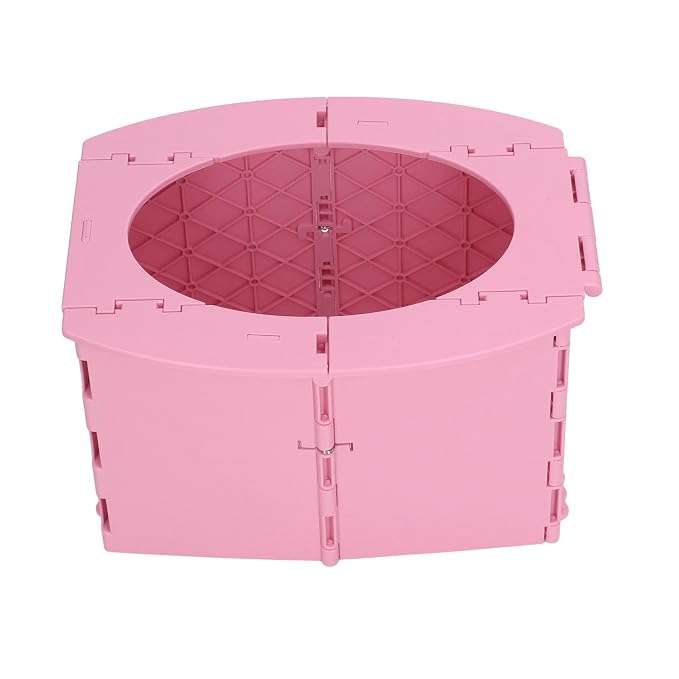 Portable Toddler Toilet, Lightweight Foldable Baby Potty with Cleaning Bag, Easy to Carry and Store, Good for Training Camping Travel (Pink)