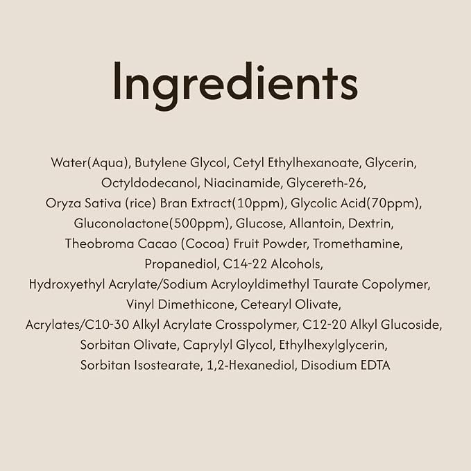 LICORNE Vegan Rice Facial Cream with AHA & PHA – Lightweight Korean Moisturizer, Rice Bran Extract, Niacinamide & Glycolic Acid, Smooth Dewy Glass Skin, Daily Face Cream Sensitive Skin, 1.69 fl oz