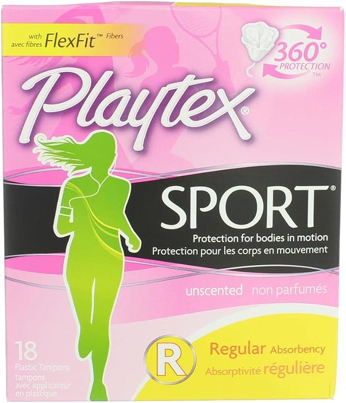 Playtex Tampons Sport Regular 18 Count Unscented