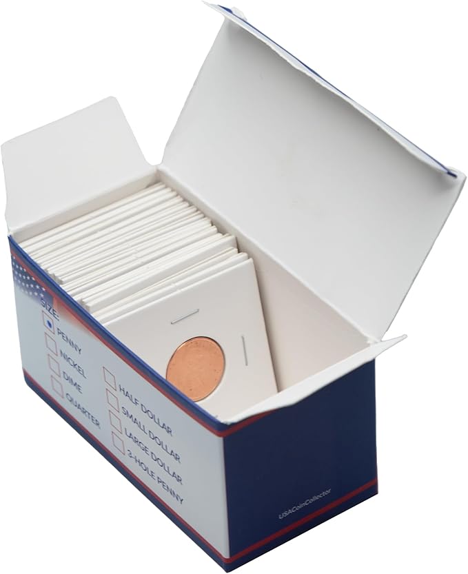 100 Dime 2x2 Cardboard Coin Flips with Mylar Windows Archival Safe