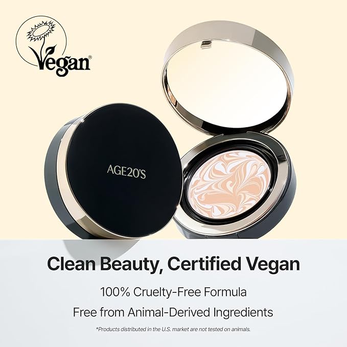 [Vegan] AGE20'S Signature Essence Pact | Pack of 1 | 27W WARM HONEY | Korean Cushion Foundation | Cream Foundation, Dewy & Glow Finish, Natural Coverage, SPF 50+
