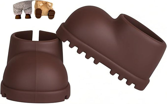 sunla Doll Shoes for 17cm Doll, Cute Mini Shoes Accessories for 17cm Dolls Sitting Standing Series, Silicone Doll Rain Shoes Boots(1 Pair Brown)