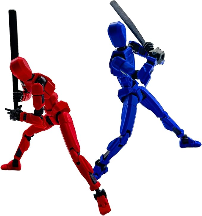 3D Printed 5.54-inch Multi-Jointed Action Figures Dummy13, Full Body Mechanical Movable Toy, Multiple Accessories, Hand Painted Figure, Desk Decoration, Creative Gifts (Sport-set1)