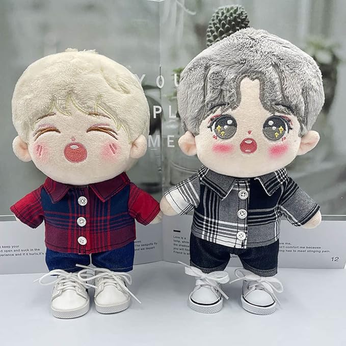 niannyyhouse 10cm 15cm 20cm Plush Doll Clothes Solid Pants Flip Over Jeans Soft Stuffed Plush Toy Dress Up Accessories (b2, 20cm)