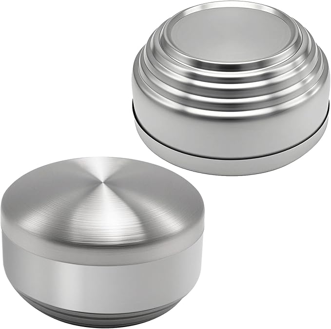 Stainless Steel Rice Bowl with Lid, Set of 2, for Korean Kitchen Restaurant, Double-walled Metal Bowls, Multi-Purpose Insulated Soup Bowls Snacks Bowls (13cm Silver)