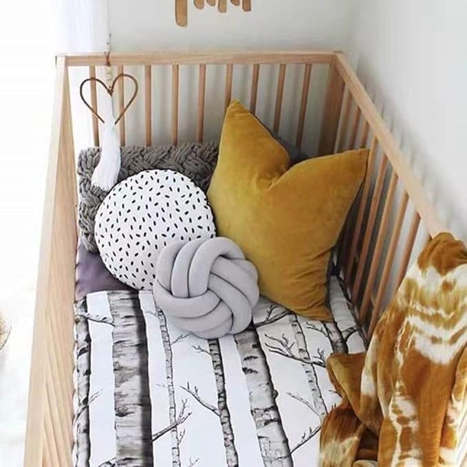 Knot Pillow Ball Round Cushion Pillows, Children Room Decoration Plush Toys Calming Stress Relief Toy (Dark Gray,8.5in/22cm)
