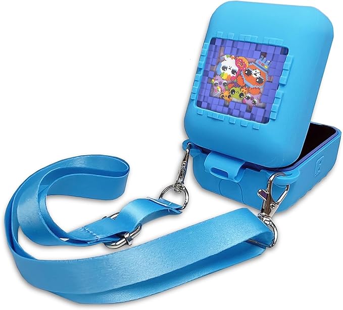 JCHPINE Silicone Cover Case for Bitzee Interactive Digital Pet and Case, Protective Skin Sleeve for Bitzee Virtual Electronic Pets Accessories (for Original 15 Animals) (Blue)