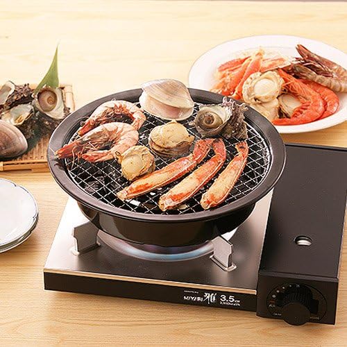 Iwatani Korean Cookware Aburi Stove Top Grill Pan, Black, CB-A-AMP