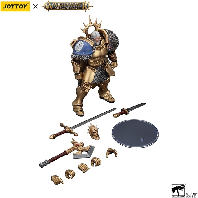 JOYTOY Warhammer 1/18 Action Figure Age of Sigmar Stormcast Eternals The Blacktalons Hendrick, The Silver Wolf 4.96in Mecha Joy Toy Collection Model
