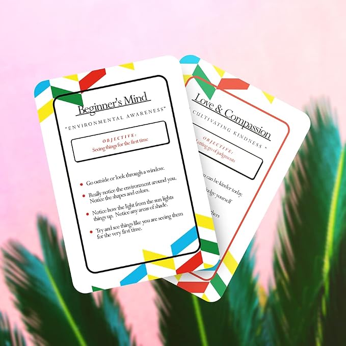 Allura & Arcia 52 Mindfulness Cards - Stress Less, Mindful Meditation, Gratitude, Kindness, Self Care & Relaxation
