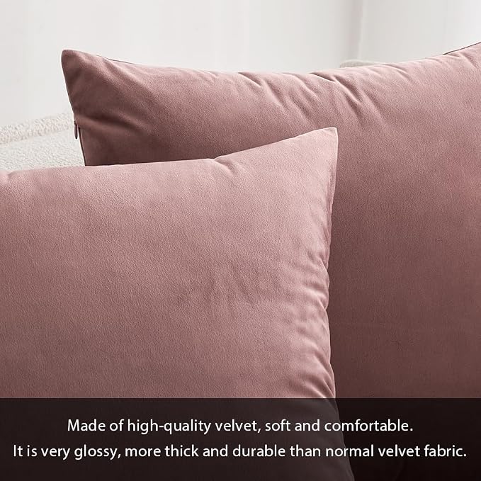 MIULEE Velvet Throw Pillow Covers 16x16 Inch Pack of 2 Jam | Soft Solid Small Decorative Pillow Covers, Modern Luxury Home Decor, for Couch Chair Sofa Bedroom Livingroom Car