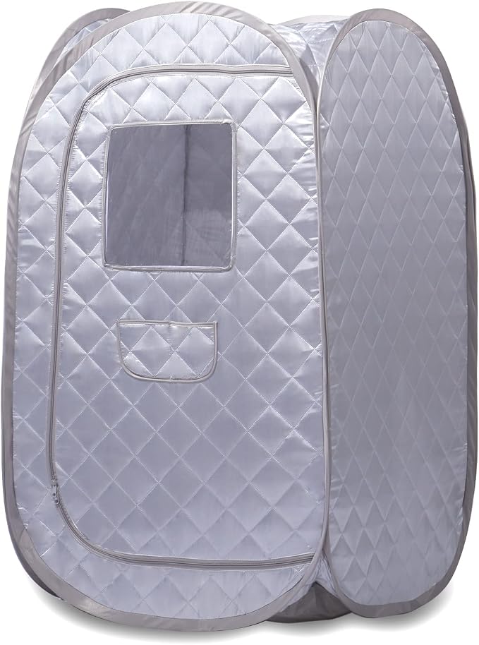 Smartmak Portable Sauna Tent, Foldable One Person Full Body Spa for Detox Therapy Without Steamer - Grey