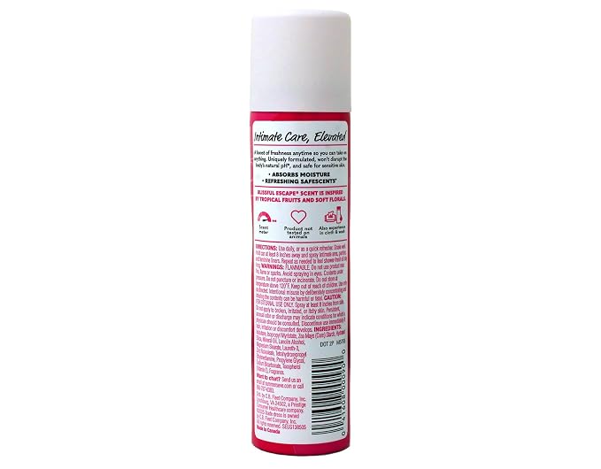Summer’s Eve Blissful Escape Feminine Dry Spray Deodorant, Daily Intimate Body Spray, Neutralizes Odor, pH Balanced, Talc Free, Gentle Fresh Scent, 2 Ounce (Pack of 4)