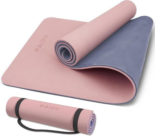 PAIDU Yoga Mat Non Slip Anti-tear,extra thick-2/5 inch（10MM）High Resiliency Professional POE Yoga Mats for Women Men Kids,72"x24"inch,Workout, Yoga, Pilates and Floor Exercise, with Carrier Strap