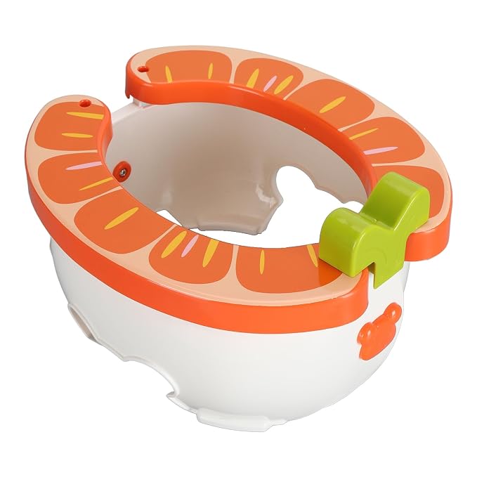 Yinhing Toddler Potty Training Toilet 2 in Foldable Portable Travel for Kids Green Compact Design Easy to Non Slip Base (Orange)