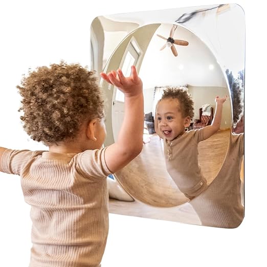 Spark & Wow Sensory Wall Toddler Mirror | Large | 1 Bubble | for Ages 6m+ | Easy-to-Clean Acrylic | Stimulate Cognitive Development